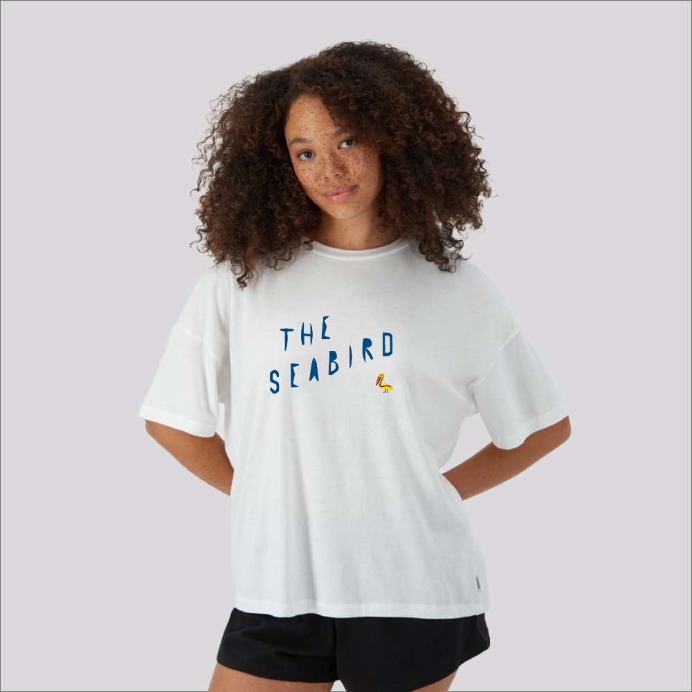 classic white t-shirt with seabird logo